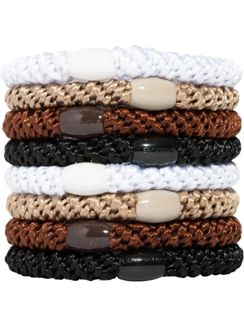 Thick No-Crease Brown Hair Ties, 8 Pack Ponytail Holders, Strong Hold
